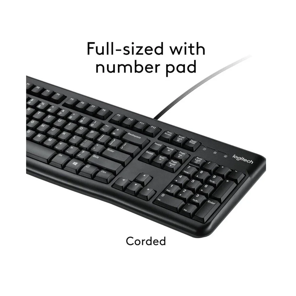 Logitech MK120 Keyboard And Mouse,Plug And Play USB Combo